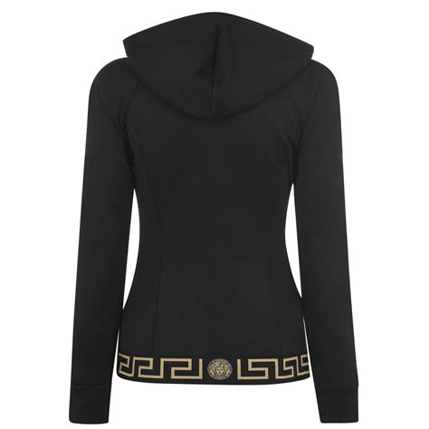 versace women's white hoodie with golden zip|Versace Hoodies for Women .